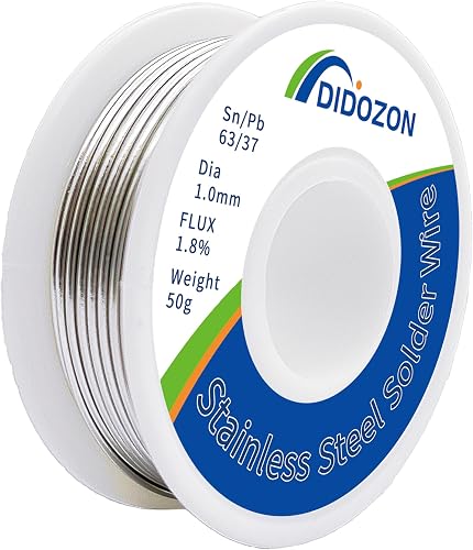 Solder Wire for Aluminum and Stainless Steel Soldering, 63-37 Soldering Wire for Stainless Steel, Nickel Sheet, Zinc Flake, 1.0mm Dia, 50g