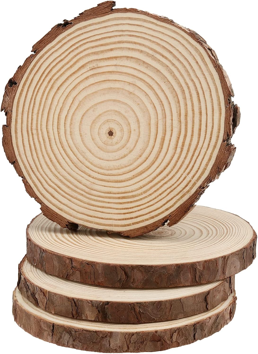 MUKLEI 8 PCS 23-25cm Natural Wood Slices, No Hole Wooden Log Slices - Image 5