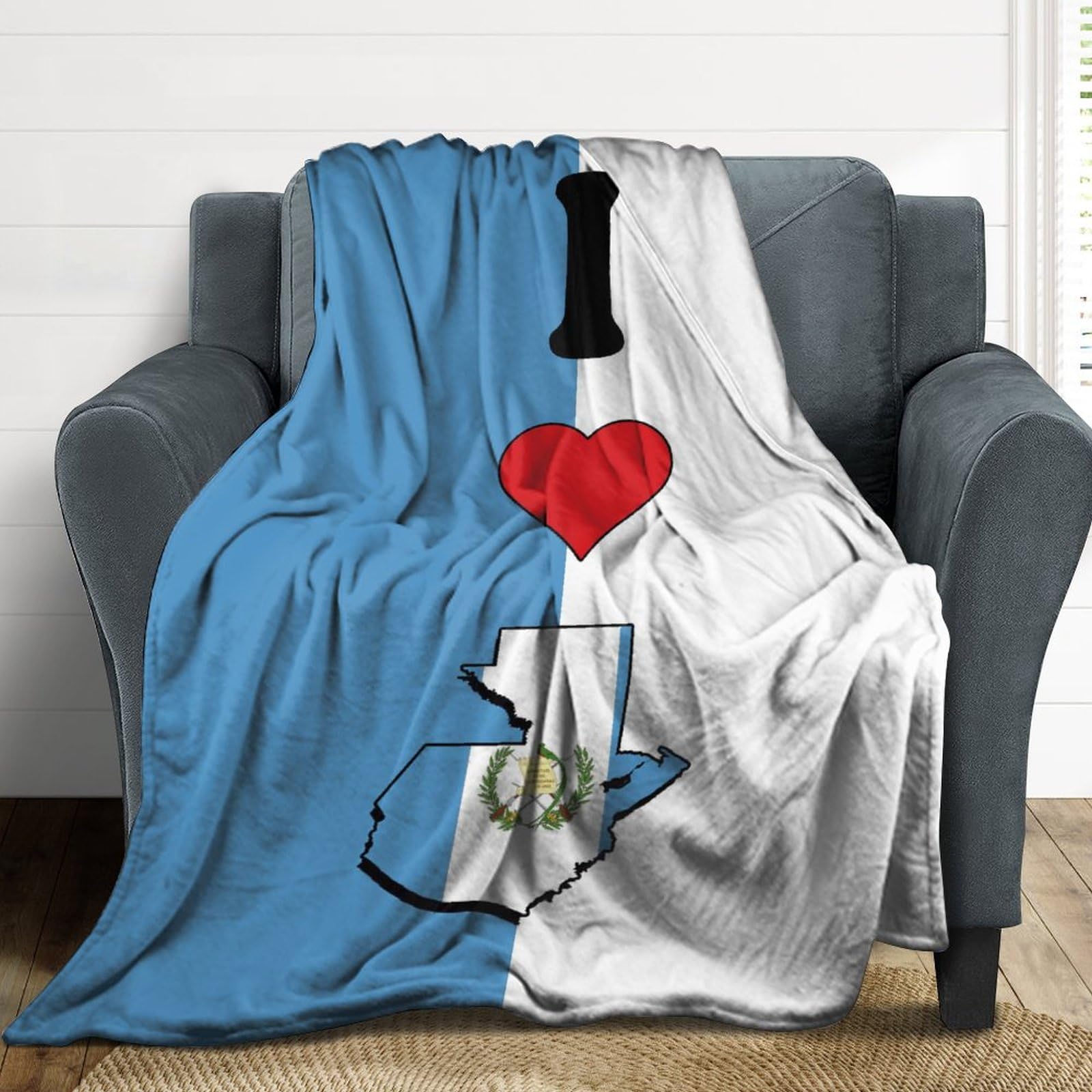 Coperta Guatemala con bandiera del Guatemala, calda e morbida coperta in pile di flanella leggera per soggiorno, camera da letto, divano, 101,6 x 127 cm