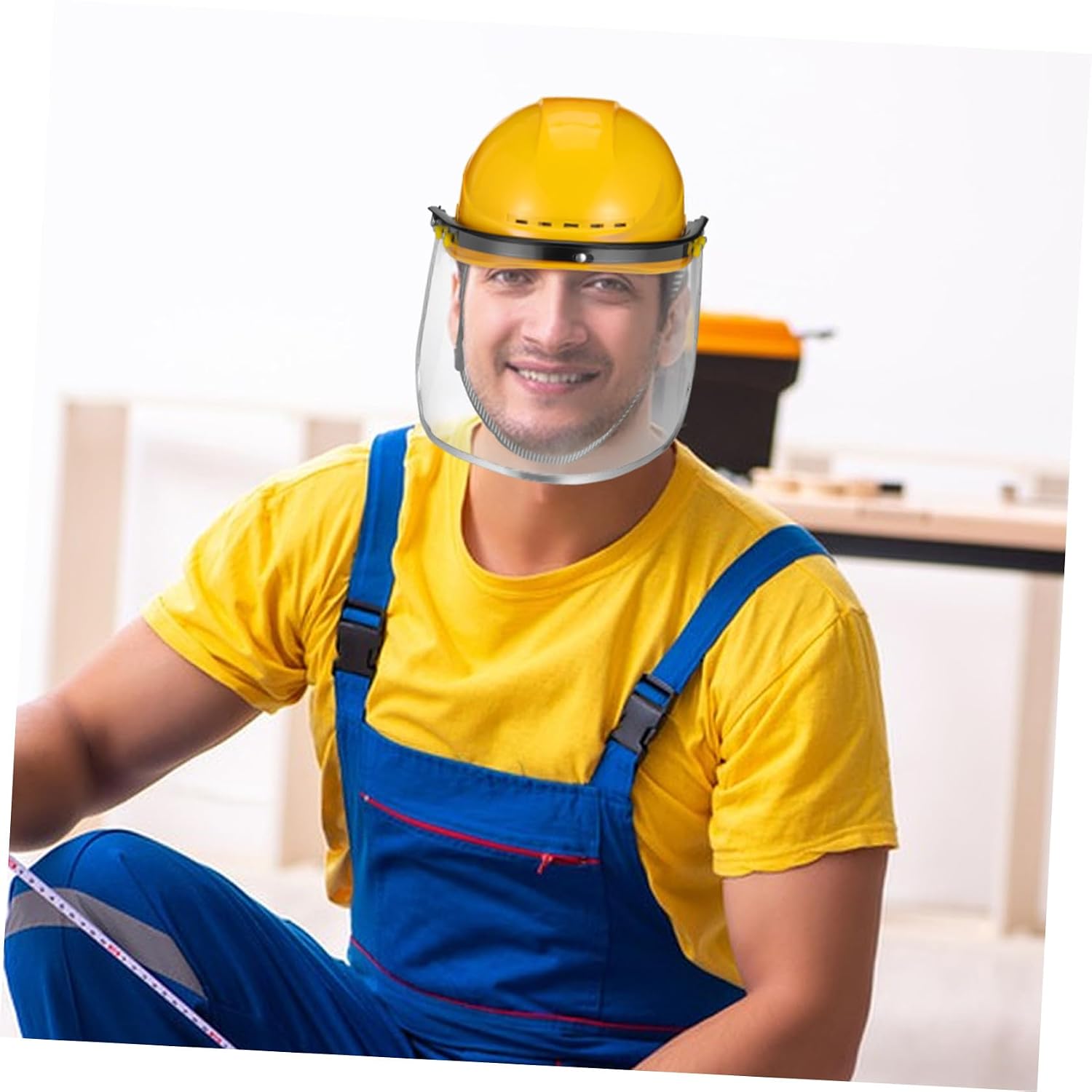 Hard Hat Visor Protective Face Shield for Welding Grinding Polishing, Thick Helmet Shield with Anti-fog for Industrial Safety and Personal Protective Equipment Random Color