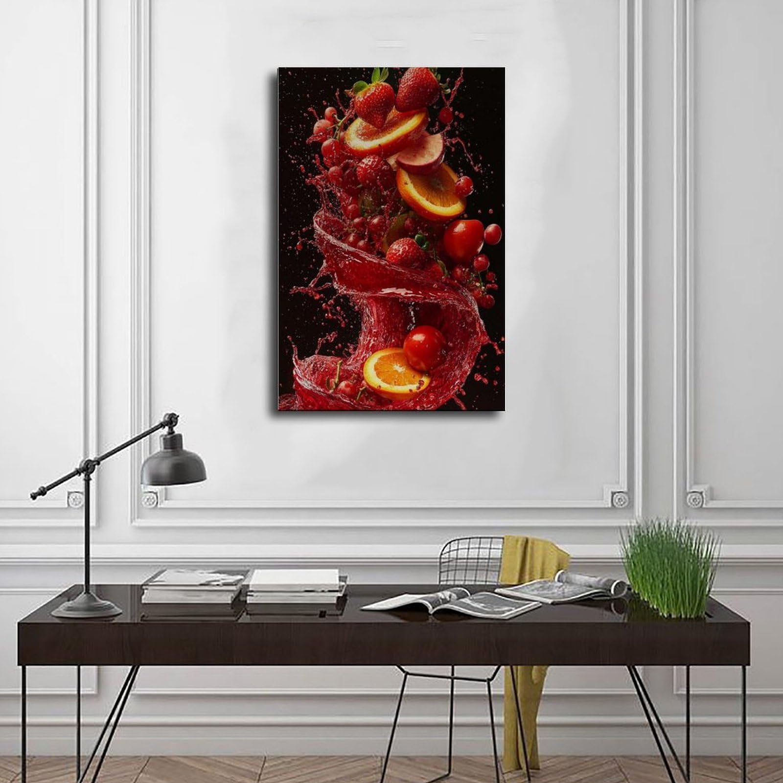 QIOTBVV Cranberry-Saft-Poster, Leinwand-Poster, Schlafzimmerdekoration, Landschaft, Büro, Raumdekoration, Geschenk, 50 x 75 cm