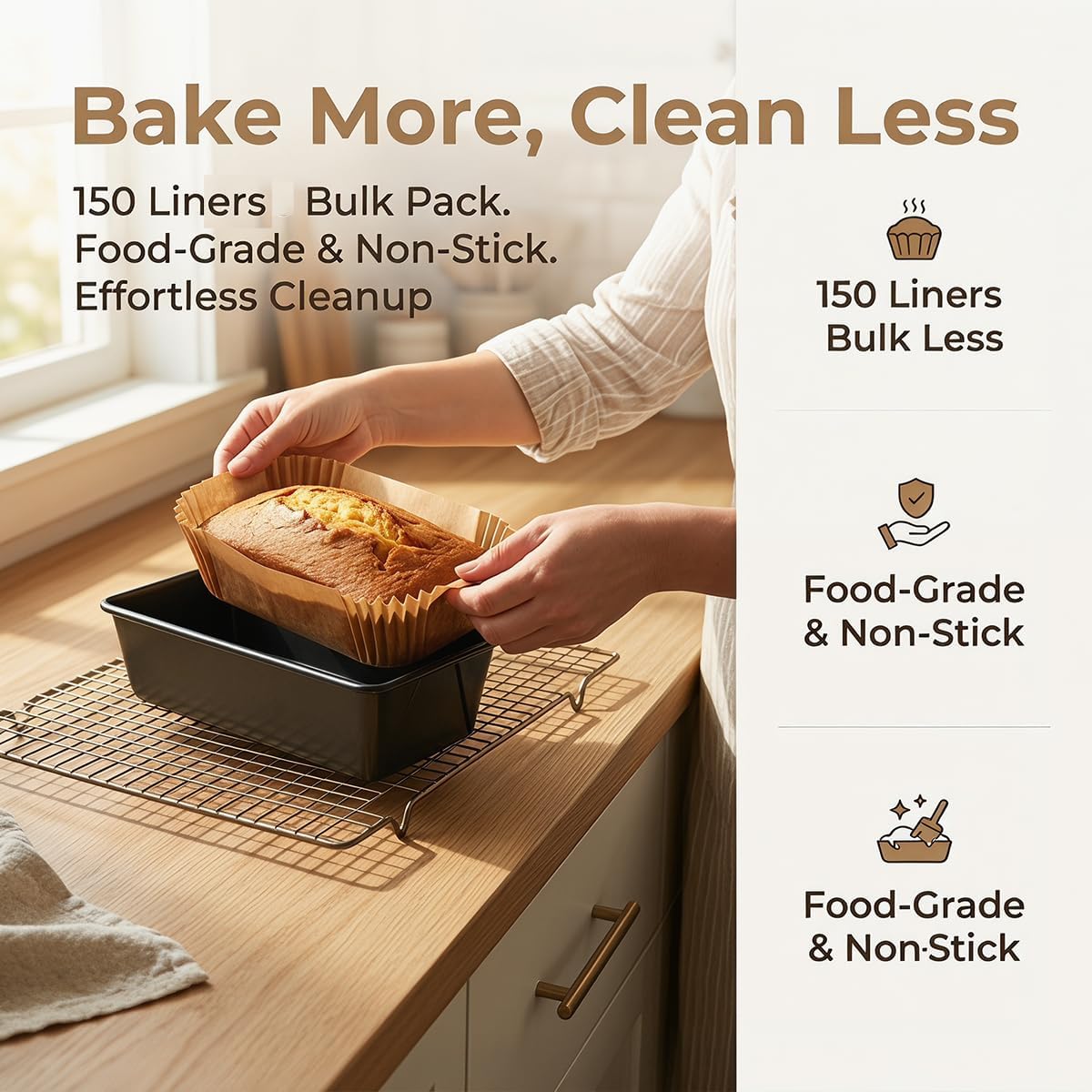 150Pcs Loaf Pan Liners for Baking Bread,9X5inch