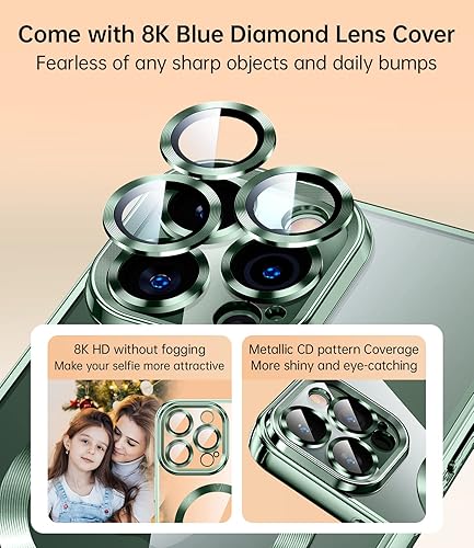 Miniatura 9 de JUESHITUO Magsafe - Funda de color magnético para iPhone 15 Pro Max con protección completa de cámara Imanes N56 fuertes N56 protección contra