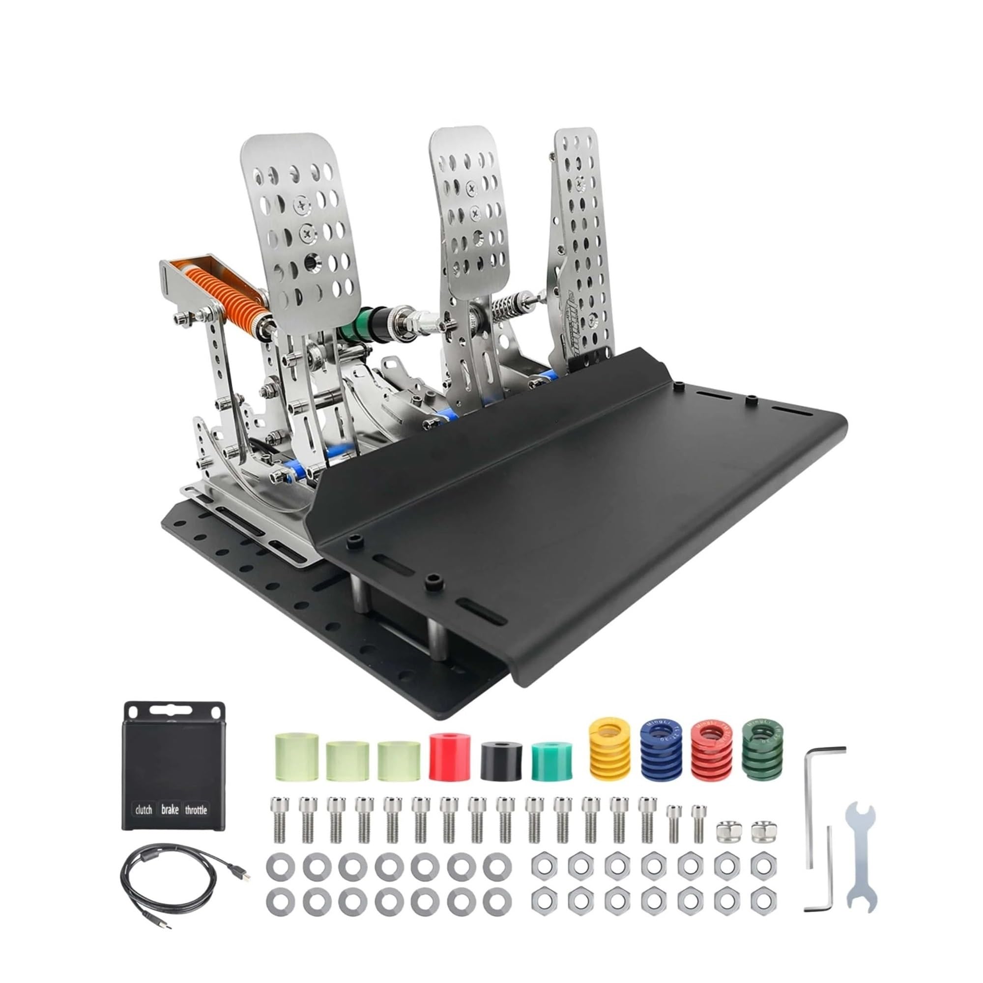 Pedal Cover Racing LoadCell Pedals 3mm Stainless Steel Racing Simulator Cockpit Pedals For Pc Game Gear Pedal For Wheel Brake Foot Pedals(3TB Package A)