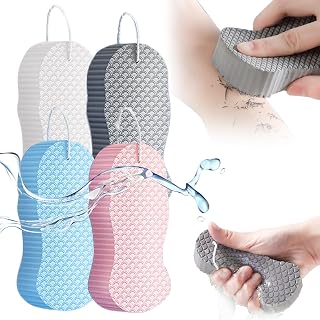 Magic Exfoliating Bath Sponge, 2026 New Super Soft Exfoliating Bath Sponge for Body Removes Dead Skin, Reusable Body Scrubber (4PCS Mix)