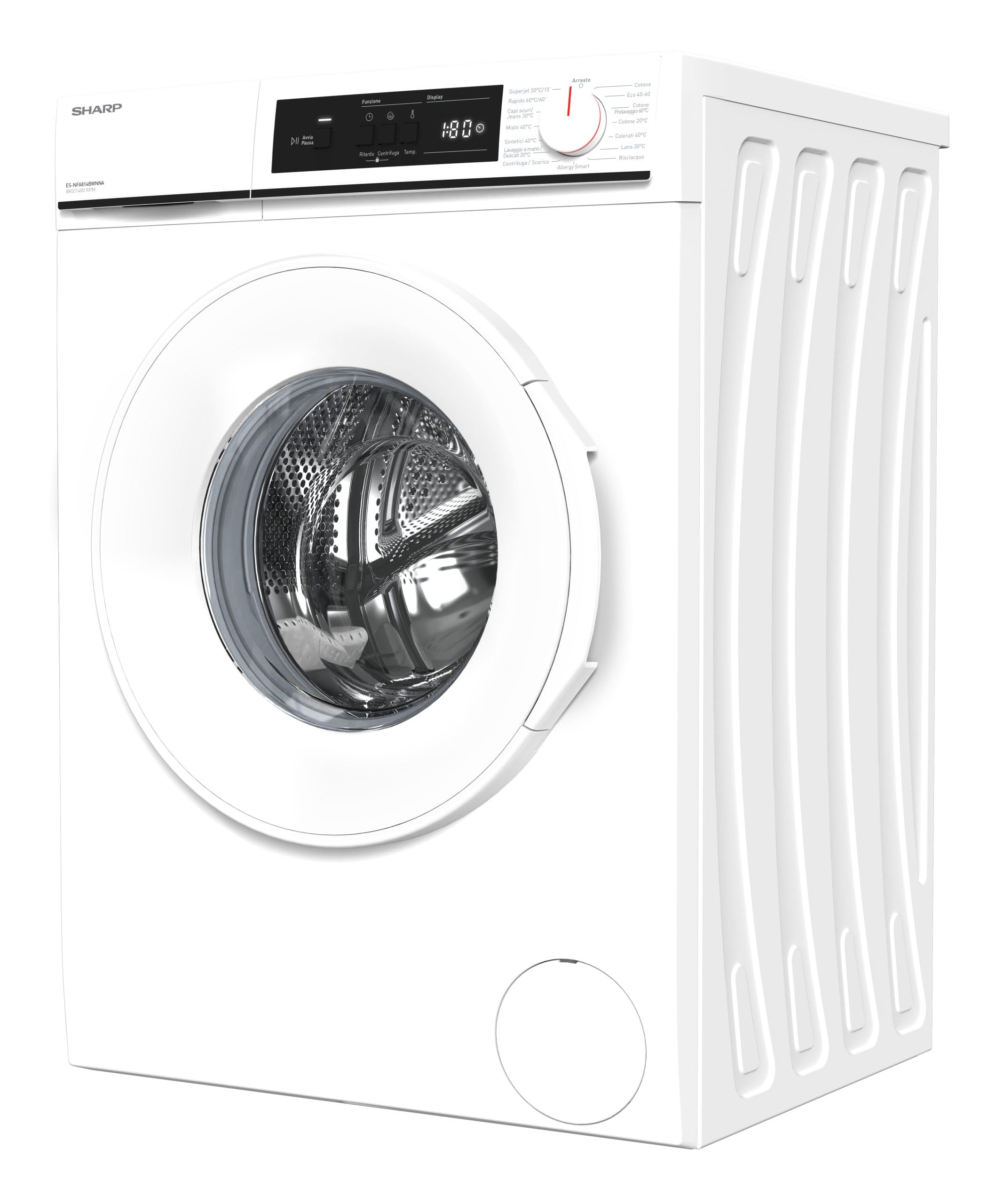 ES-NFA714BWNNA - Lavatrice 8 Kg 1400 Giri Inverter Classe Energetica A Carica Frontale