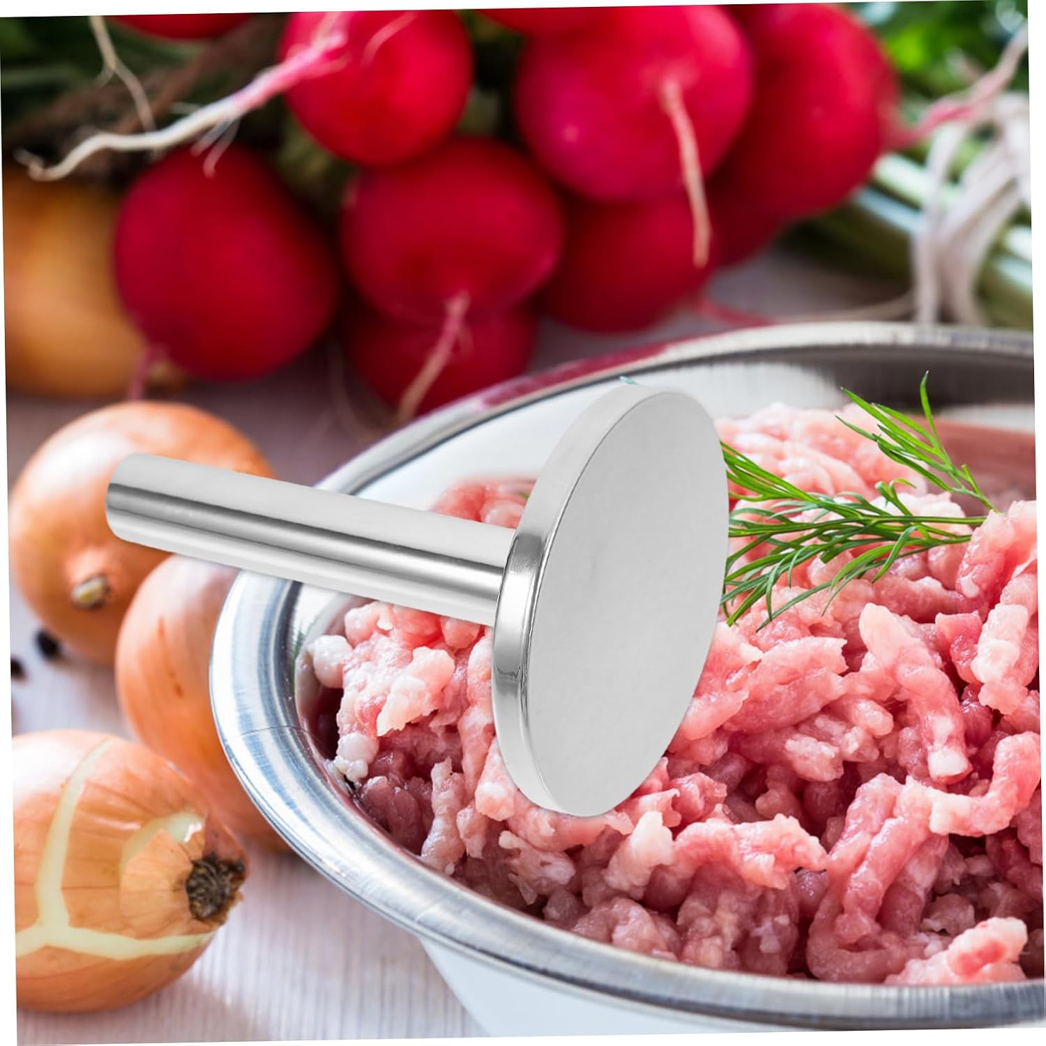 Zerodeko Stainless Steel Meat Hammer Tenderizer Mallet with Ergonomic Handle for Chicken and Beef Heavy Duty Kitchen Tool for Tenderizing and Flattening Meat