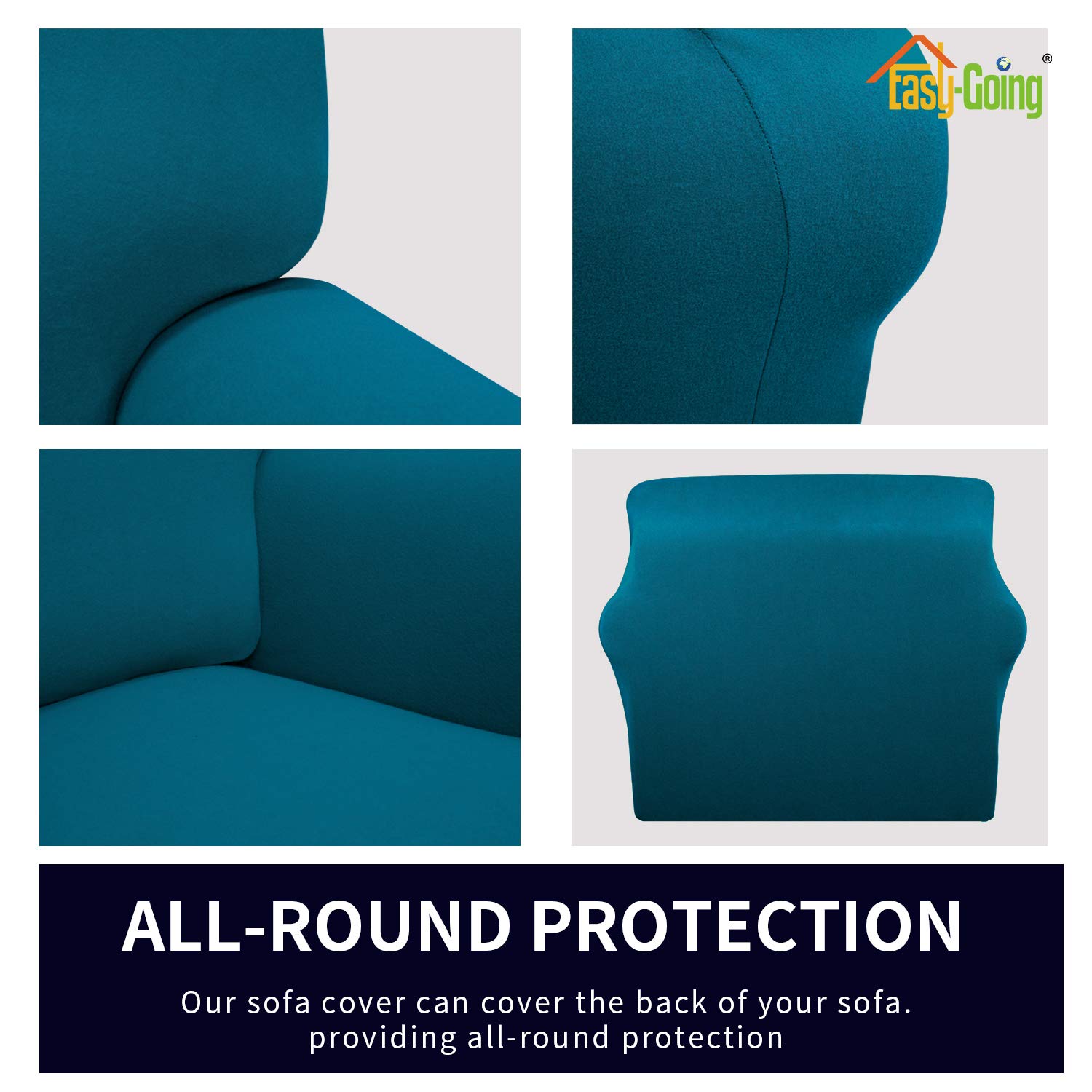 Funda elástica de forro polar para sofá de elastano, suave, antideslizante, protector de muebles lavable con espuma antideslizante y parte inferior elástica para niños, mascotas (silla, 3