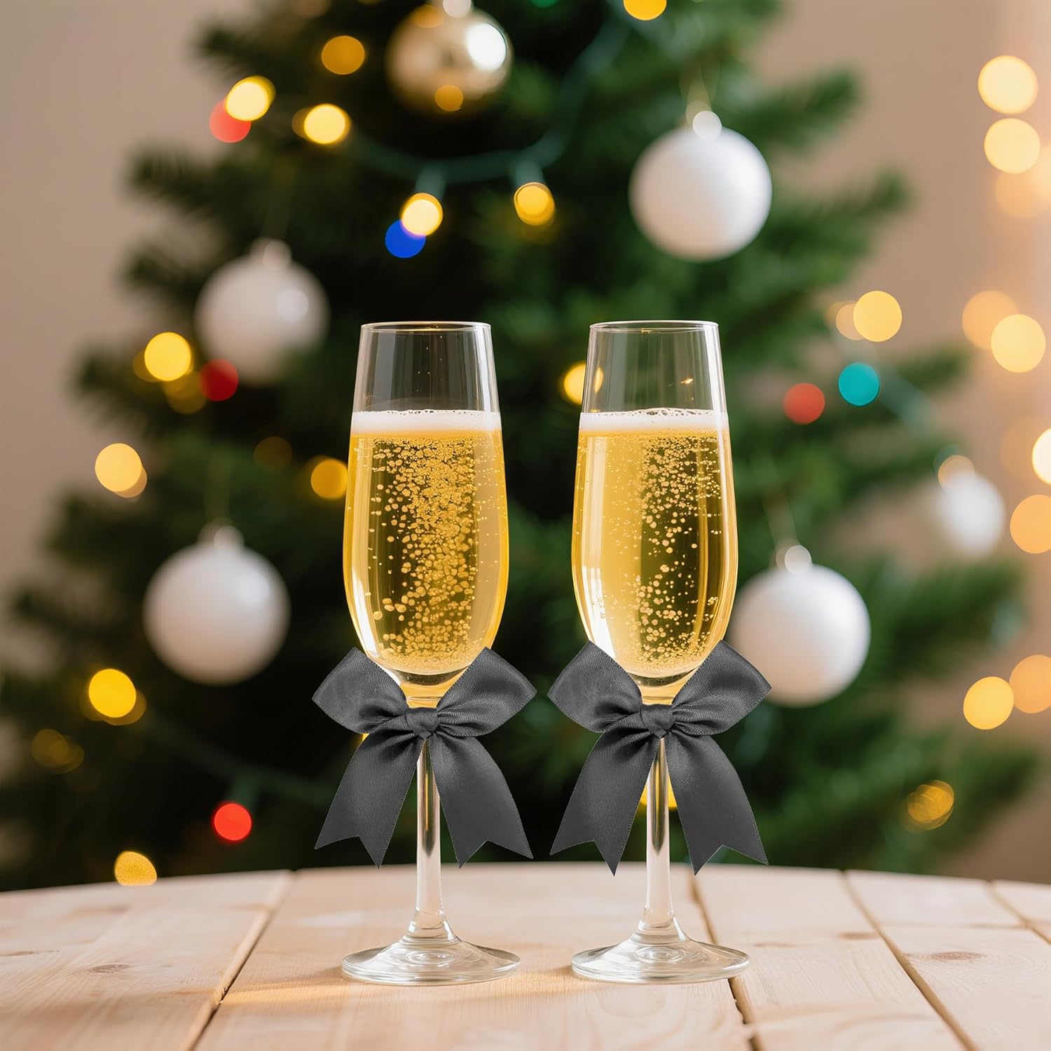 50 Pieces Gift Wrap Bows Premium Satin Ribbon Bows 3.3 Inch Craft Bows for Gift Wrapping DIY Treat Bags Holiday Gifts Bag Party Decorations, Wedding Decor Christmas Birthday Presents (Black) - Image 5