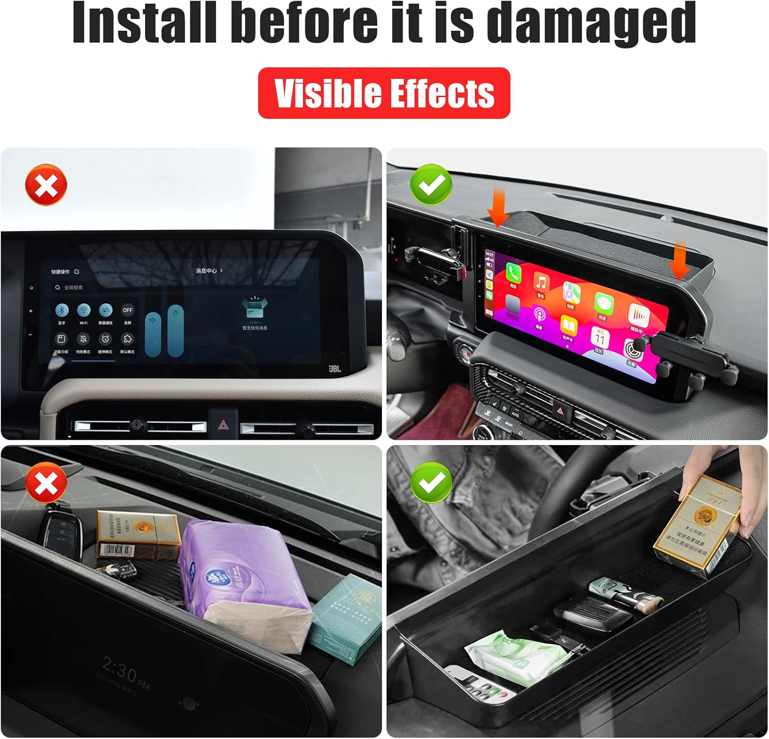 Car Cell Phone Holder for 2024-2025 2026 Toyota Land Cruiser 250 1958 Prado LC250 J250 Dash Storage Organizer Organizer Screen Fixed Cell Phone Holder Interior Tuning Accessories