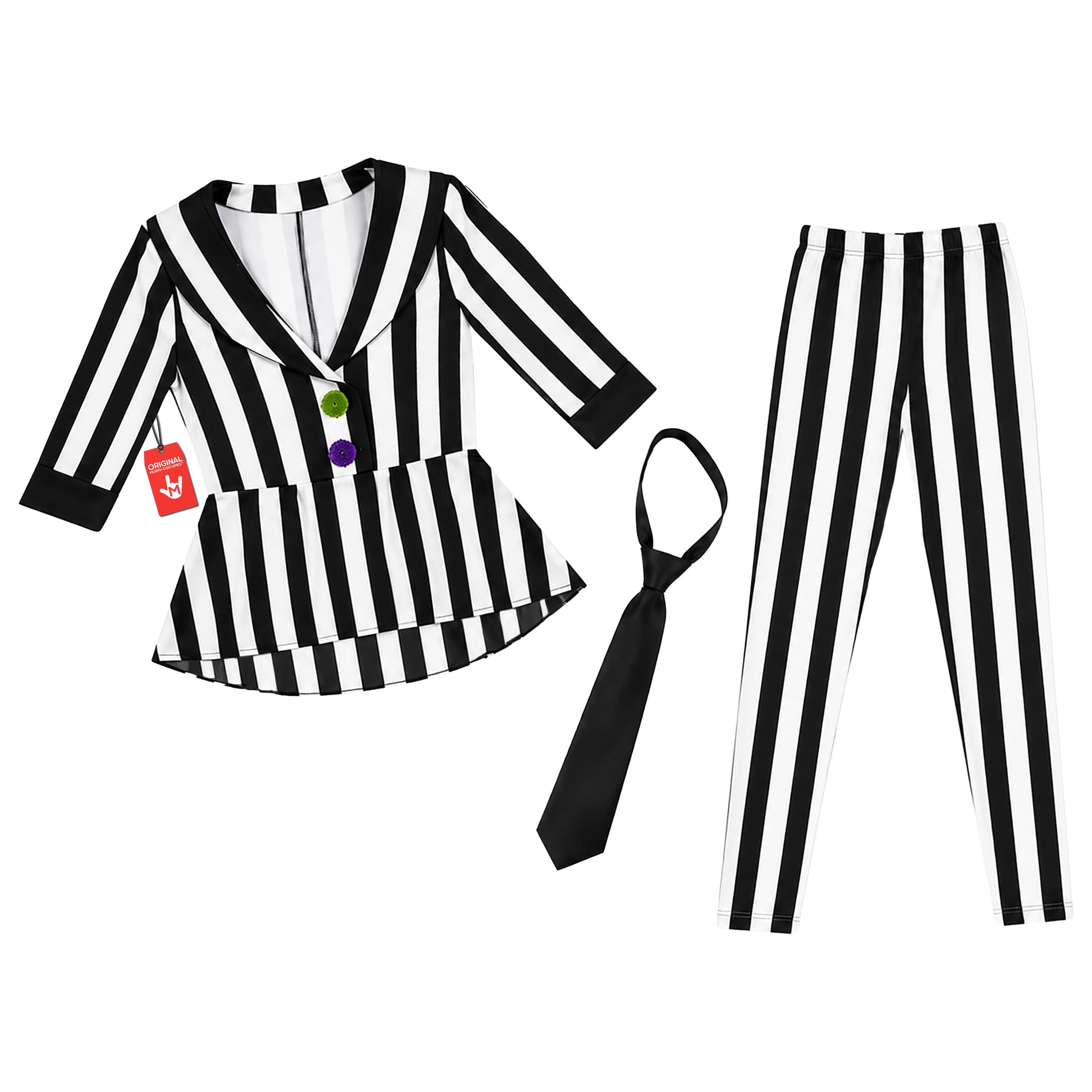 Morph Women's Black And White Striped Suit