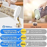 Vista 2 de TBMax Contenedor de almacenamiento de alimentos para perros de 5 a 7 libras, recipiente hermético de comida para gatos con boquilla más grande