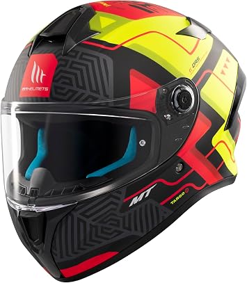 MT Targo S Motorcycle Helmet Brik CS Matt Fluo Yellow