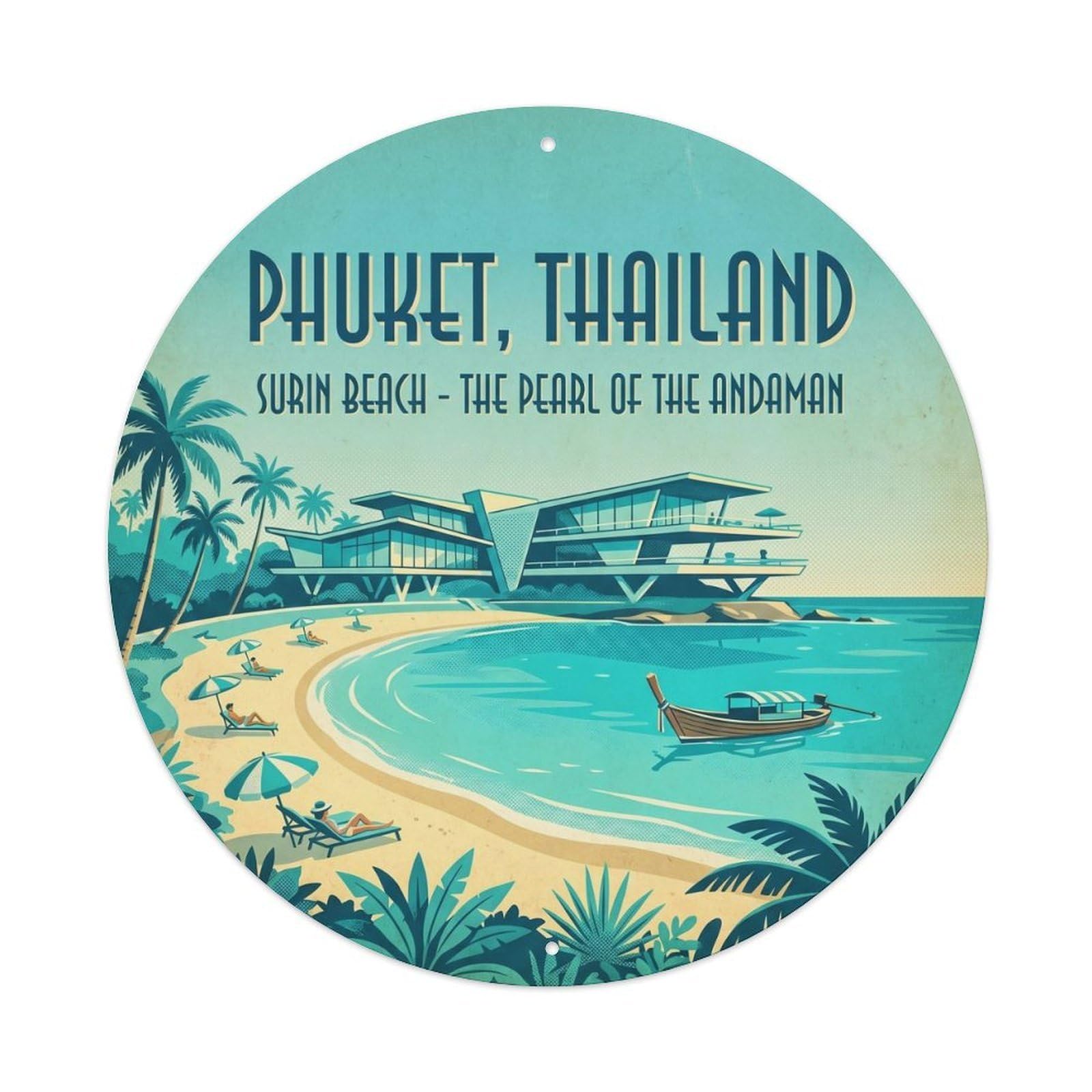 Phuket Surin Beach Island Resort Tropical Sunset Sky Metal Tin Sign