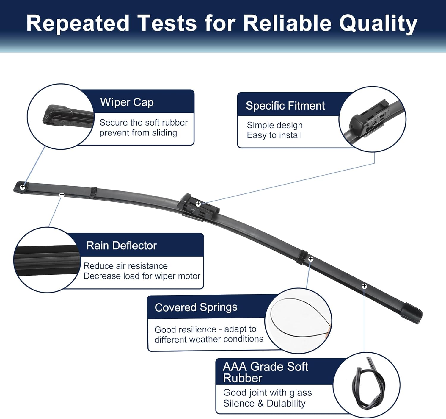 X AUTOHAUX Front Windshield Wiper Blades for Seat Leon for BMW X1 26 Inch + 16 Inch