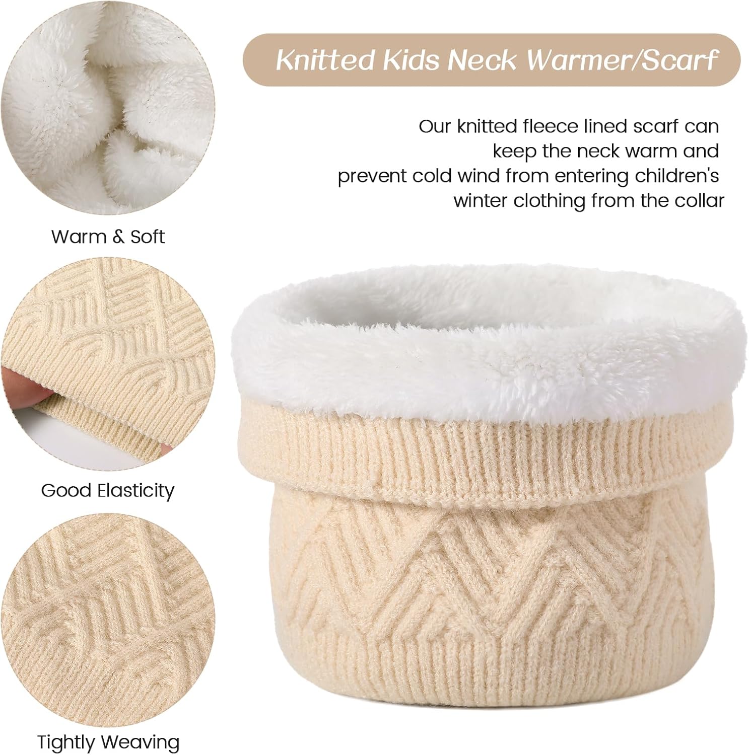 Kids Winter Hat Gloves Scarf Set - Girls Toddler Hats Beanie, Children Thick Neck Scarf, Kids Warm Toddler Gloves - Image 5