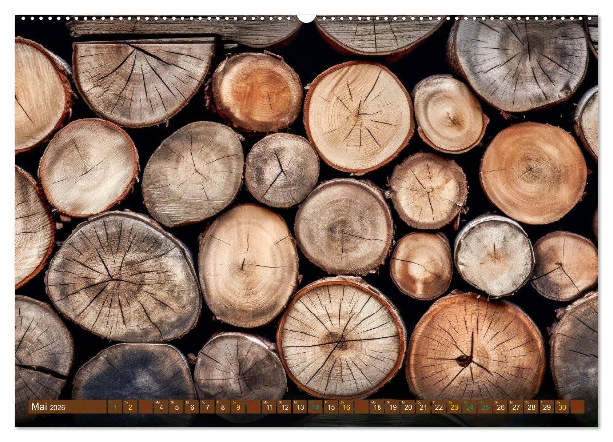 Faszination HOLZ - Strukturen (hochwertiger Premium Wandkalender 2026 DIN A2 quer), Kunstdruck in Hochglanz: Die Seele des Waldes in jedem Strich - ... Strukturen zum Leben erweckt (CALVENDO Natur)