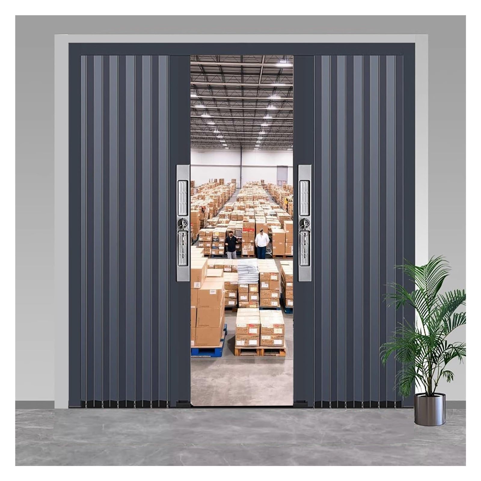 Amazon.com: HDYZJQ Bi Folding Pantry Doors with Lock, White Gray