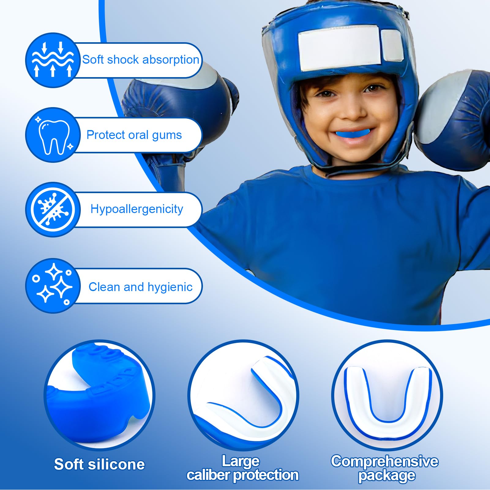 Protège-Dents en Silicone Moulable pour Boxe et Sports de Contact, Confortable pour Hommes et Femmes, Protection Maximale pour Rugby, MMA, Boxe, Football Américain (1)