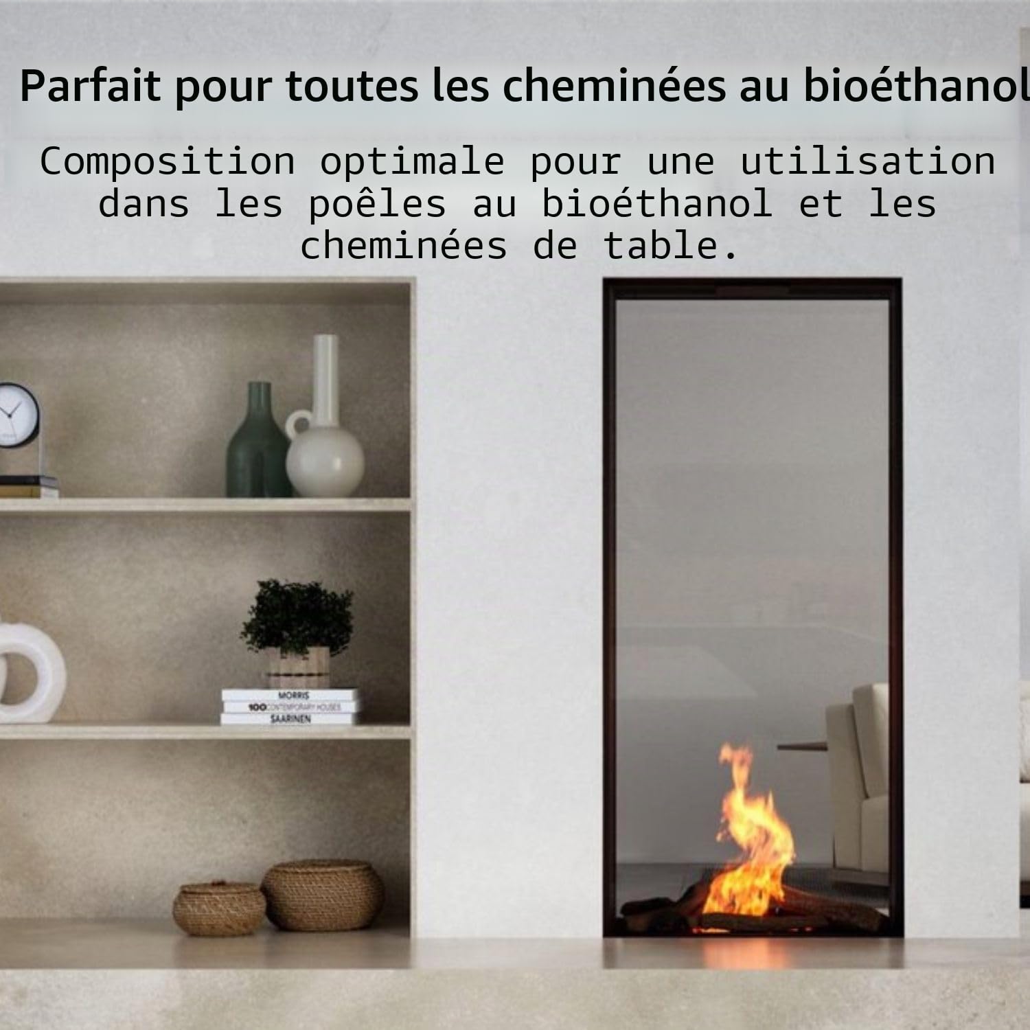 Element4 Bioéthanol 5 Litres Sans Odeur - Premium 96,6% - Compatible Avec Toutes Les Cheminées à l'Éthanol (Intérieure et Feu de Table) - Durée de