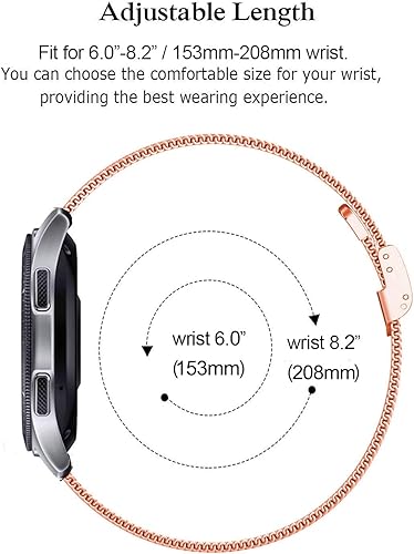 Vista 118 de Correas compatibles con Samsung Galaxy Watch de 1.81 pulgadas / Galaxy 3 de 1.77 pulgadas / Gear S3, correa de repuesto de malla metálica de acero