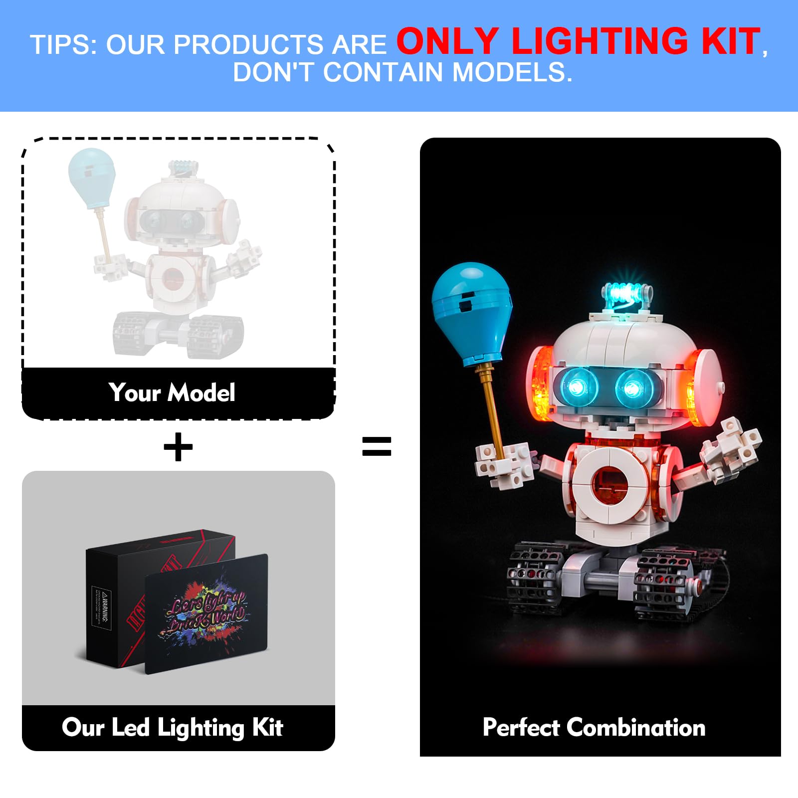 LocoLee Led Light Set Compatible with Lego 31164 Space Robot Led Decoration Lighting Kit Compatible with Lego 31164 3-in-1 Building Blocks Model,Only Lights Set,No Model - Image 3