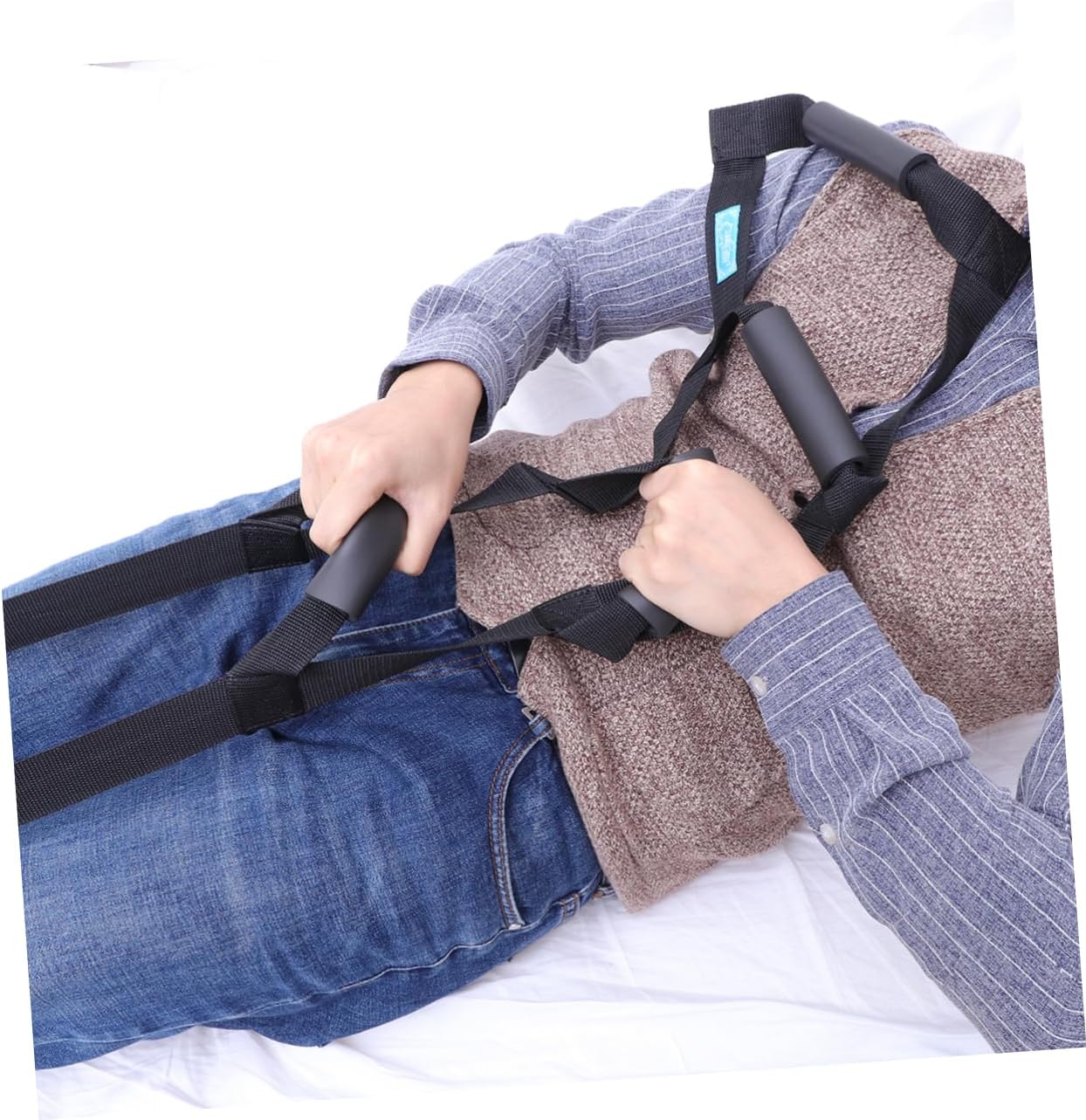 Outanaya Bed Ladder Assist Device with Adjustable Straps for Elderly Injury Recovery and Pregnant Patients Cushioned Hand Grips for Easy Sit up Support Durable Design Fits Any Bedframe