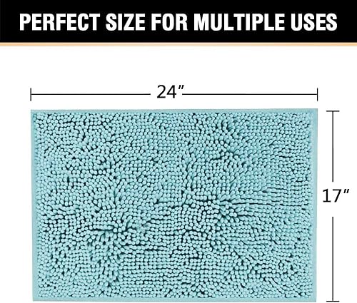 Miniatura 8 de H.VERSAILTEX - Tapete de felpilla extragruesa para el baño, 17 x 24 pulgadas, antideslizante, absorbente, suave, de pelo, lavable, de secado rápido,