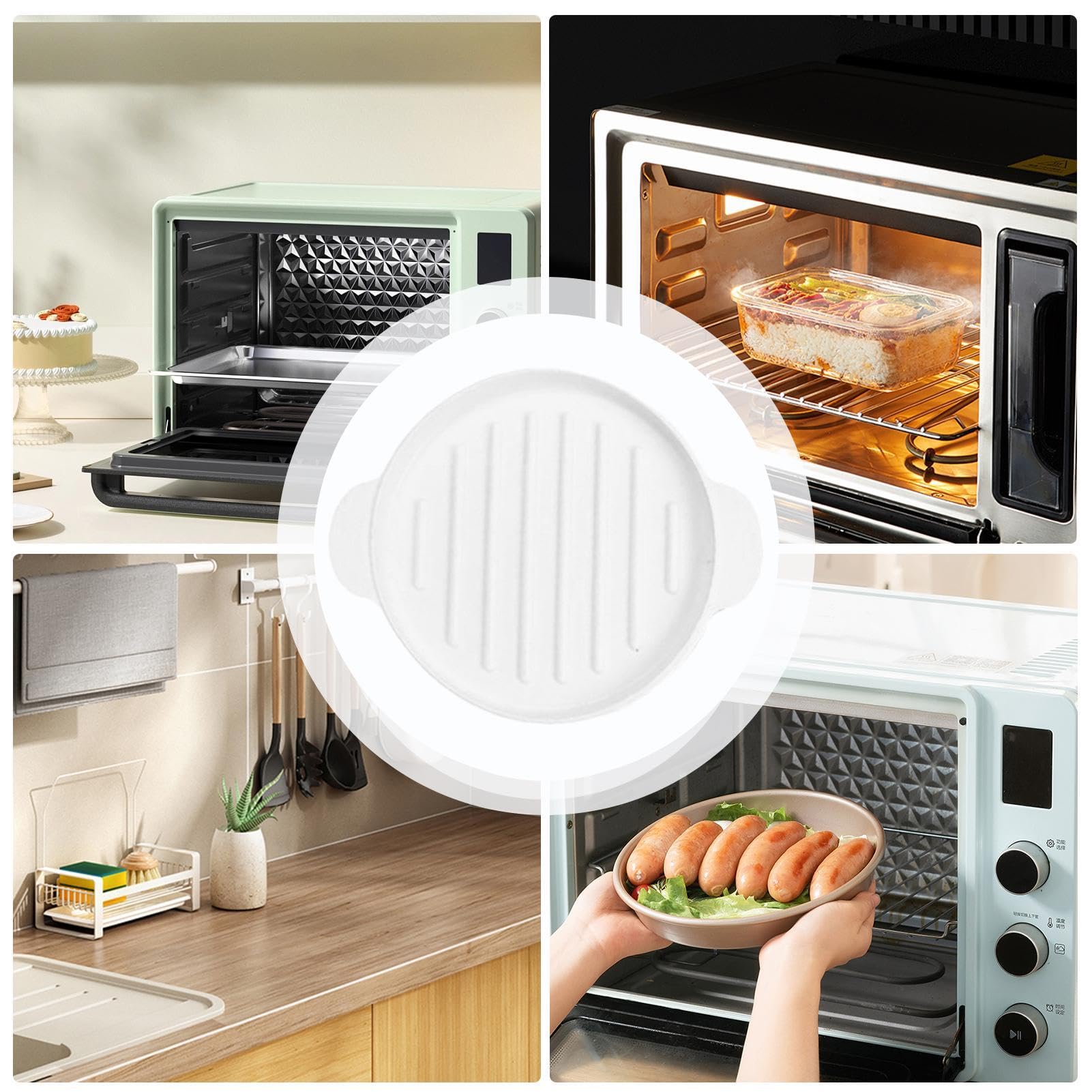 Vassoio Forno Microonde In Silicone – Cottura Croccante Con Coperchio Anti-sporco, Resistente Da -40°C A 230°C