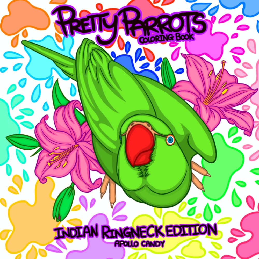 PrettyParrots: Playful & Cute Parrot Coloring Book