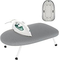 Vista 9 de Tabla de planchar con soporte estable para plancha y 7 alturas ajustables, tabla de planchar de 43" × 13" con cubierta y almohadilla resistente al