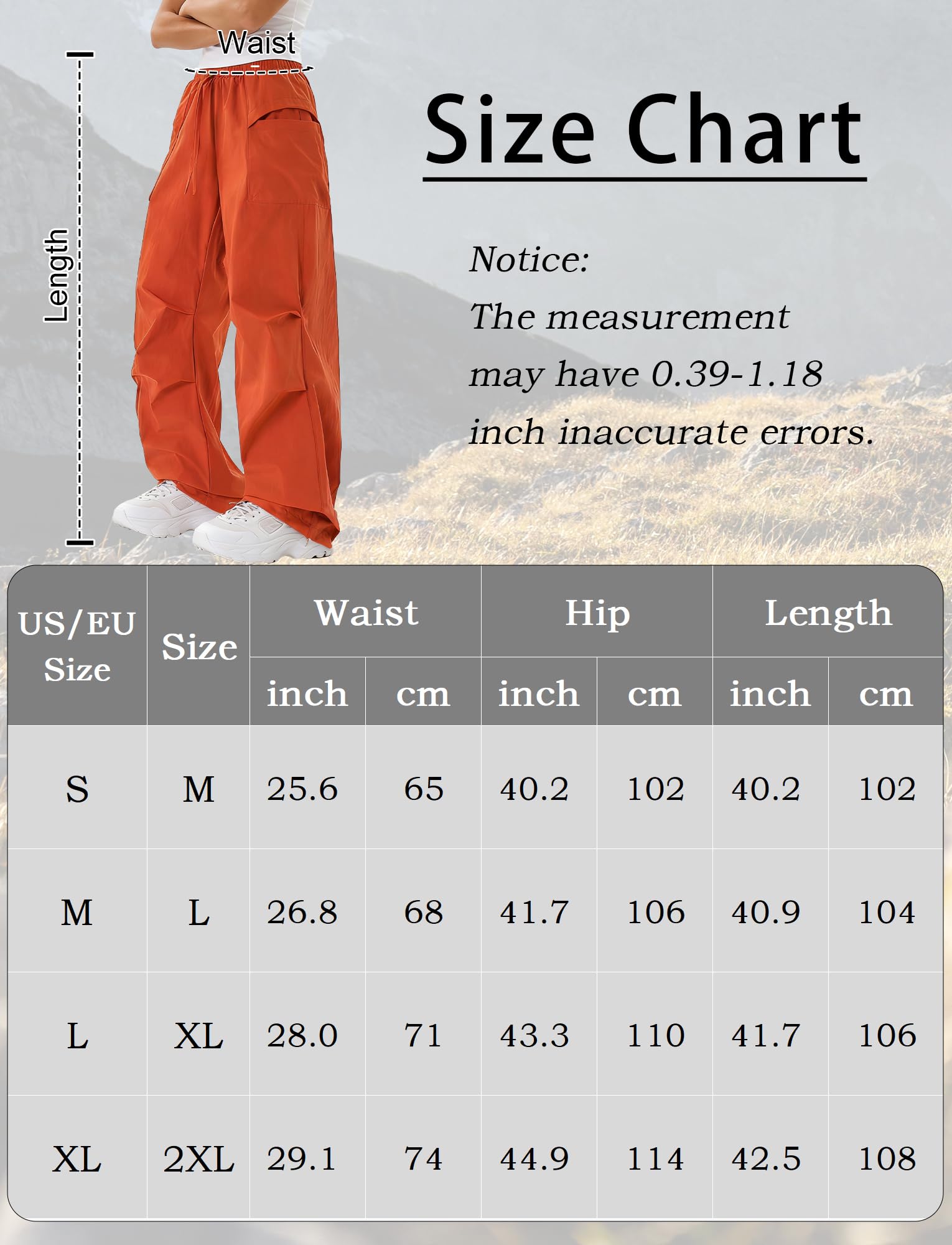 SEAUR Y2K Hiphop - Pantaloni da paracadute da donna, a vita alta, stile streetwear, vestibilità ampia, ad asciugatura rapida, impermeabili, per passeggiate all'aperto, escursioni