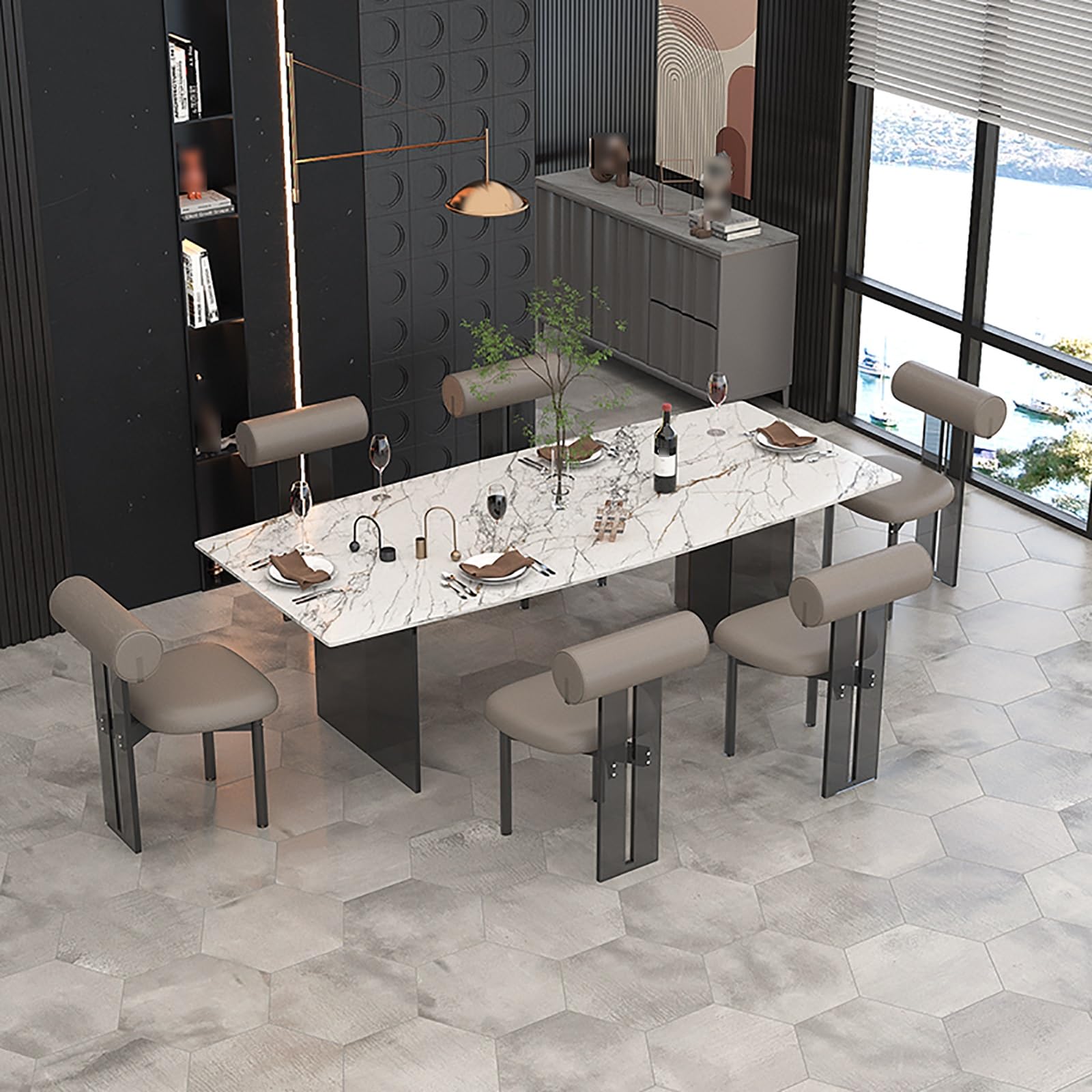 Przezroczyste Czarne Nogi Stołu z Akrylu, Nowoczesne Przezroczyste Nogi Biurka, Nogi Meblowe Transparentne w T dla Stołów Jadalnych & Kawowych DIY(700x600x200mm)
