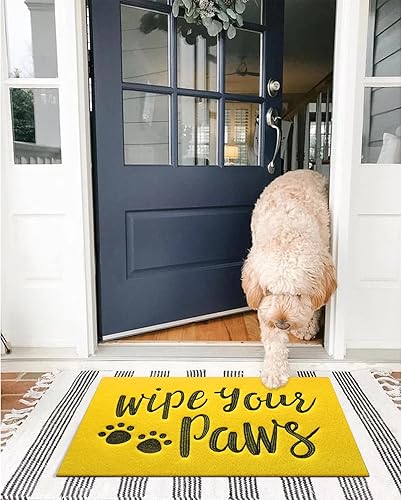 Miniatura 7 de AAZZKANG Tapete amarillo para puerta de exterior, antideslizante, divertido tapete para puerta delantera, entrada, interior, 36 x 24 pulgadas, ultra