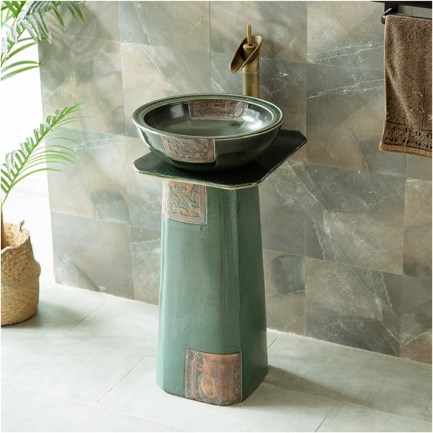 Amazon.com: Industrial Style Pedestal Sink, Ceramics Creative Column ...