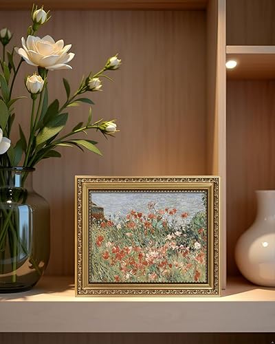 Miniatura 2 de ARPEOTCY Arte de Pared Vintage con Marco Dorado, Paisaje Retro de Jardines y Cielo, 20x25 cm Pequeños Cuadros en Lienzo con Marco Antiguo, Pinturas
