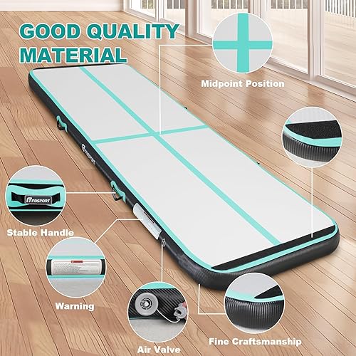 Miniatura 10 de FBSPORT - Colchonetas inflables de entrenamiento de 4 u 8 pulgadas de grosor, pistas de gimnasia para uso en el hogar, animadoras, yoga