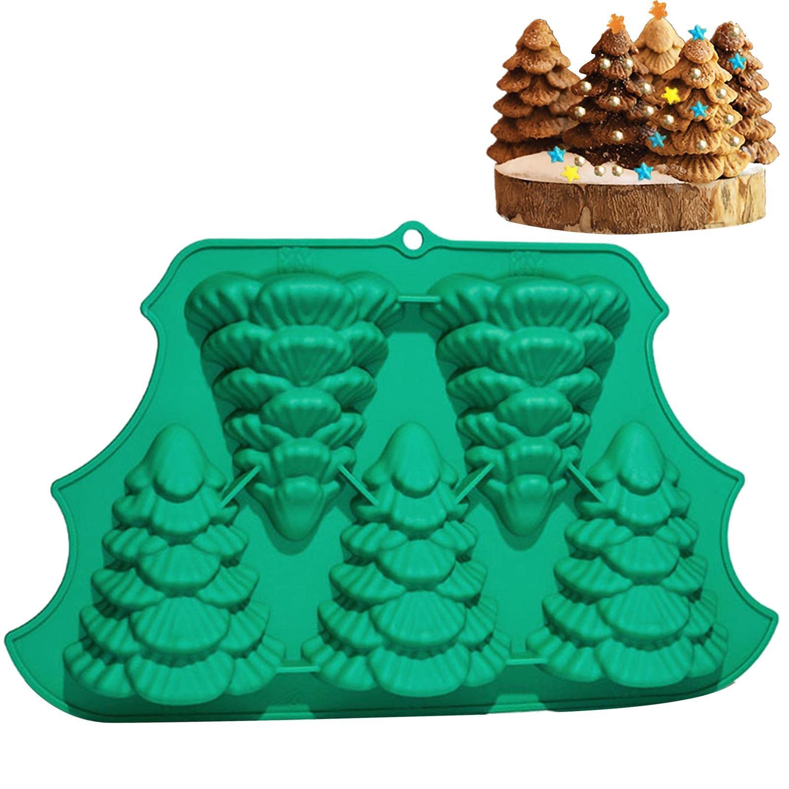 Cabilock Christmas Tree Silicone Mold - 3D Baking Pan For Cakes, Cupcakes & Candies (Green, 30cm)