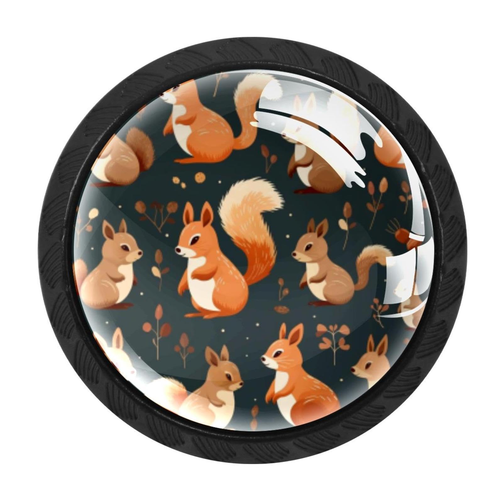 Chenzzzz Multicolored 06 4 Pack Cabinet Knobs Black Drawer Knobs Round Kitchen Cabinet Knobs Squirrel Cabinet Handles Hardware Dresser Knobs And Pulls For Bathroom Cabinets