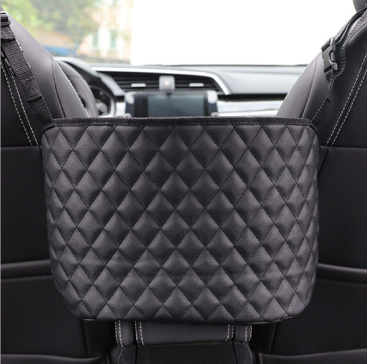 LL LLSW SHOP Car Storage Organizer, Universal Front Seat Organizer Back Seat Storage, Purse Holder Between Seats, Car Net Pocket Handbag Holder for
