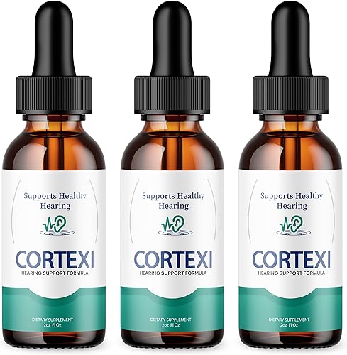 Cortexi - Paquete de 3 gotas para los oídos, fórmula oficial, tratamiento de tinnitus Cortexi, gotas de apoyo auditivo Cortexi, Cortexi para zumbido