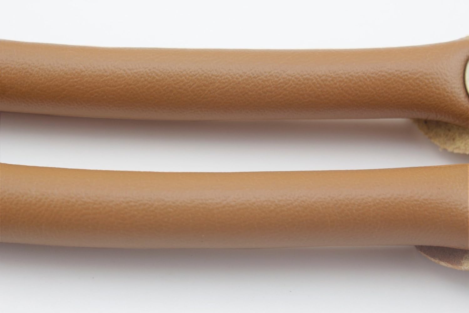 3dancraftit Pair of Microfiber PU Leather Handbag Purse Strap Handles with snap Fastener for Purse Bag Making Replacement 13 3/4"/ 35cm Light Brown CK62G