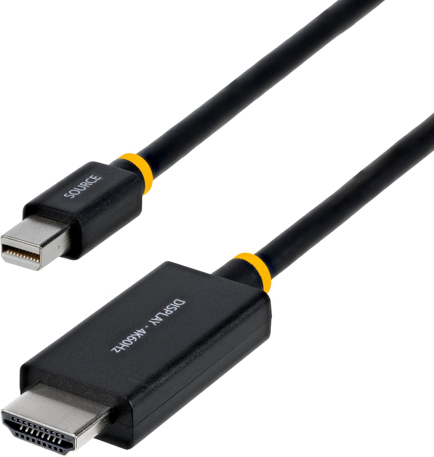 StarTech 3ft (91cm) Mini DisplayPort to HDMI Adapter Cable, 4K 60Hz with HBR3/HDCP 2.3/DPCP, MDP to HDMI 2.0 Cable, Active Video Converter