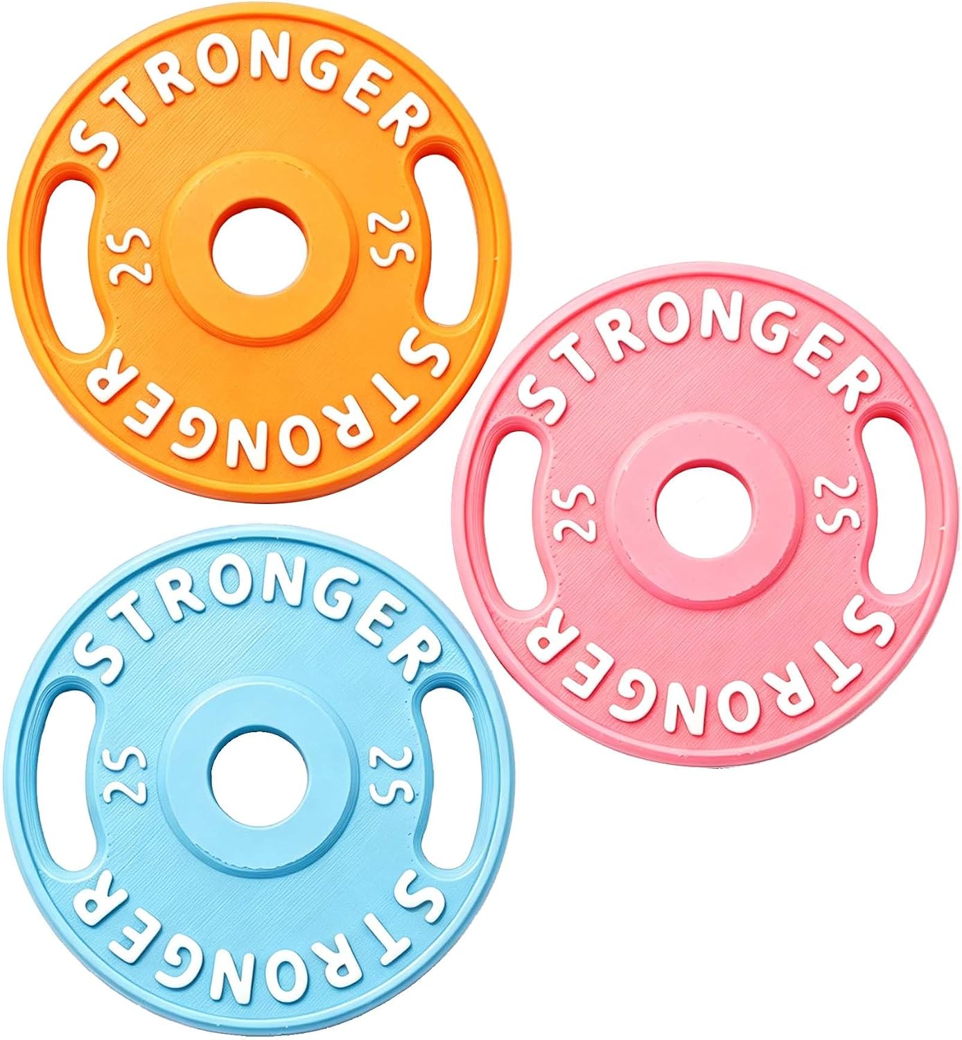 3 Pack Colorful Weight Plate Fridge Magnets,Blue Pink Orange