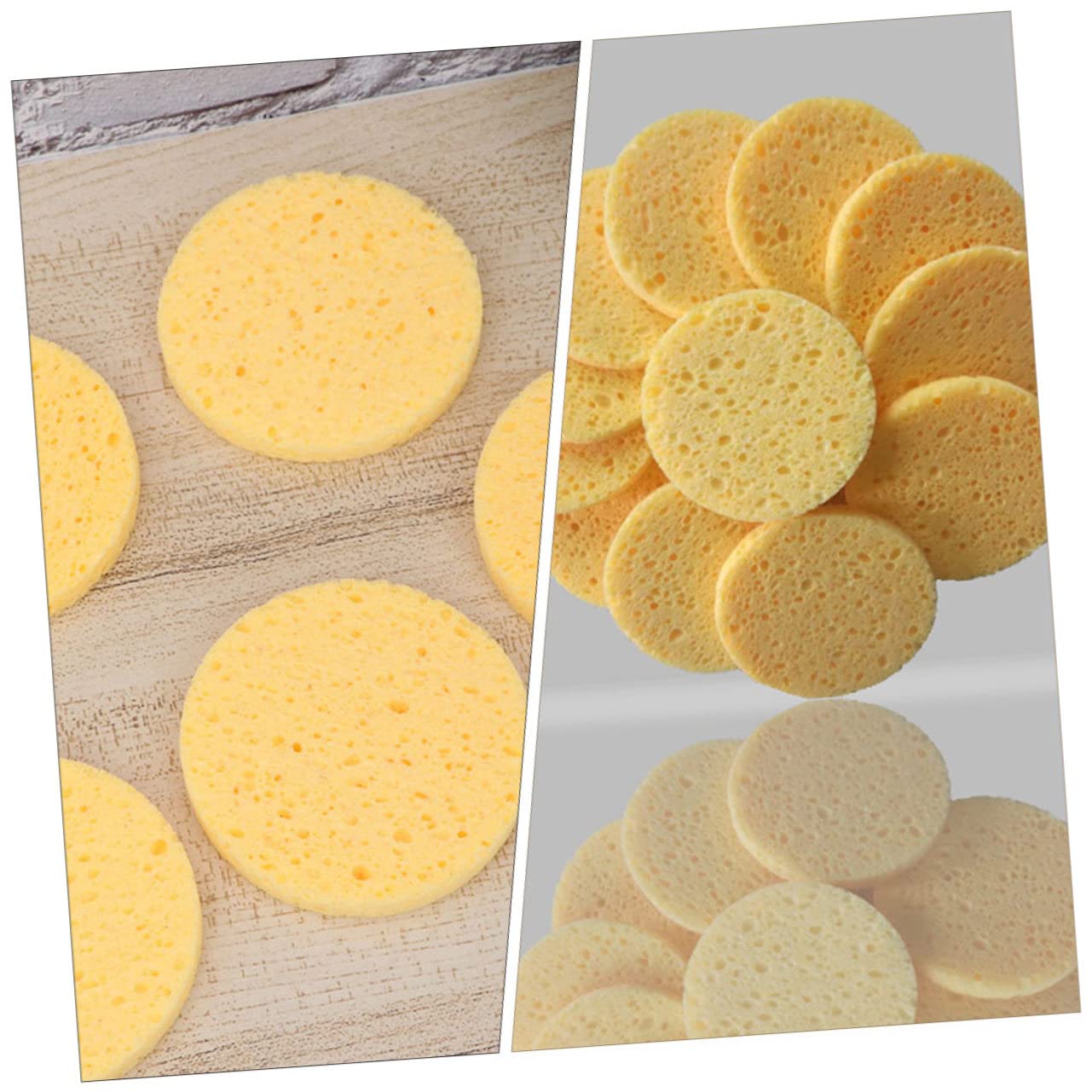 FRCOLOR 100piezas Esponjas De Maquillaje Redondas Suaves y Comodas Para Limpieza Facial y Desmaquillado Herramienta Esencial Para Maquillaje y Cuidado Piel