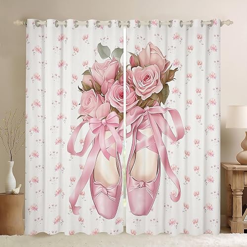 Feelyou Ballet Ballerinas Curtains for Bedroom Living Room Blackout 42" x 63"
