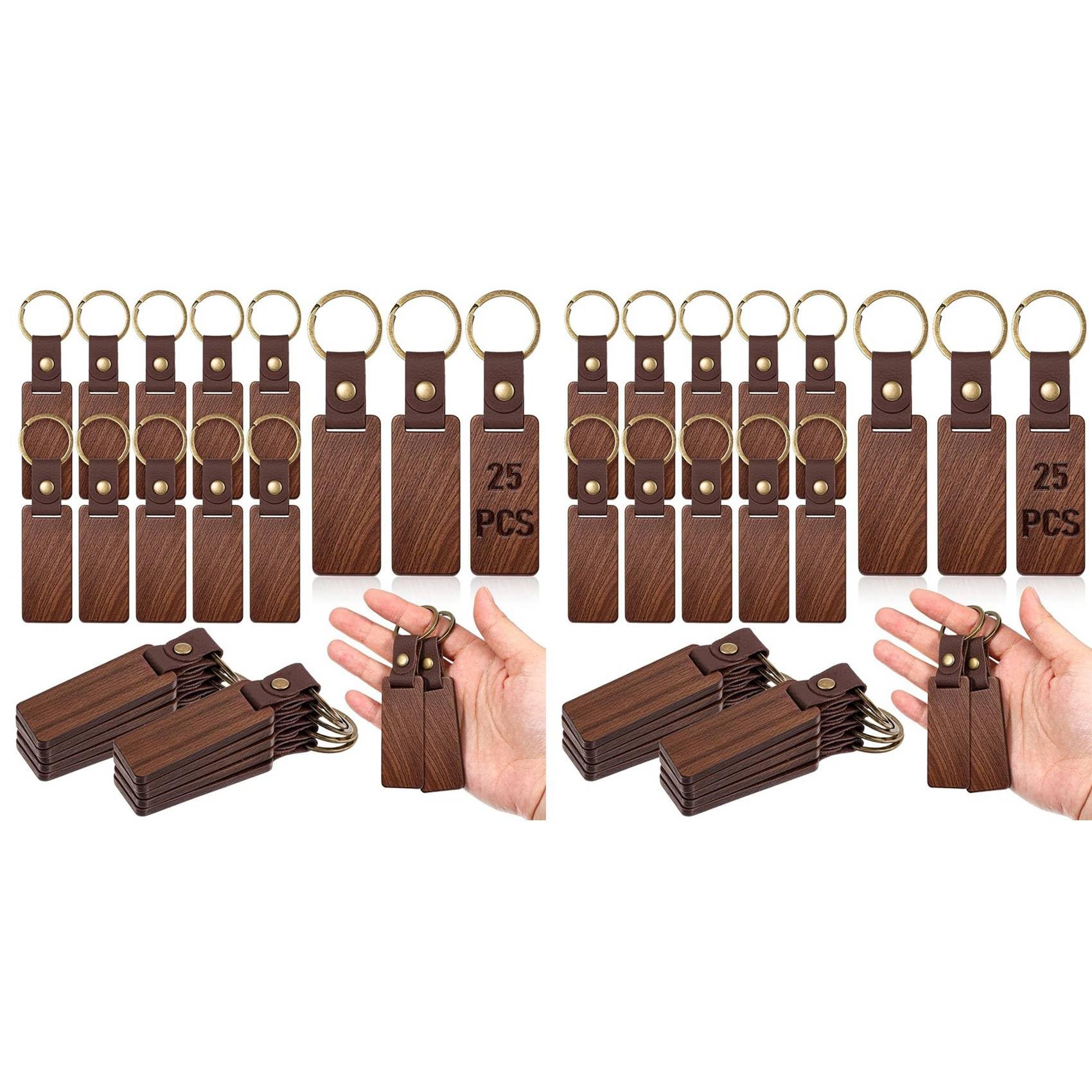 Llaveros de madera con correa elegante y acabados pulidos para marcas exclusivas