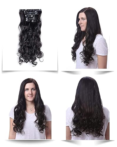 Miniatura 4 de OneDor Extensiones de cabello sintético rizado de 20 pulgadas, 7 unidades, 4.43 onzas (60#-rubio platinado)