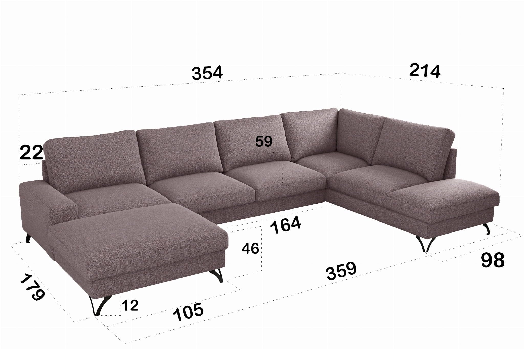 Ecksofa mit Schlaffunktion Eckcouch mit Bettkasten Schlafsofa Big Sofa XXL Schlafcouch Sofab mit Schlaffunktion Schlafsessel Gästebett Klappsofa Bettfunktion OLIVIO 3 U PA 05