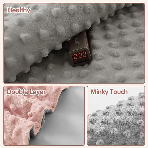 Miniatura 5 de kmilro Mantas de bebé, manta de puntos de doble cara para niño y niña con tamaño 30 x 40 pulgadas, manta de cuna suave ultra lechosa como para